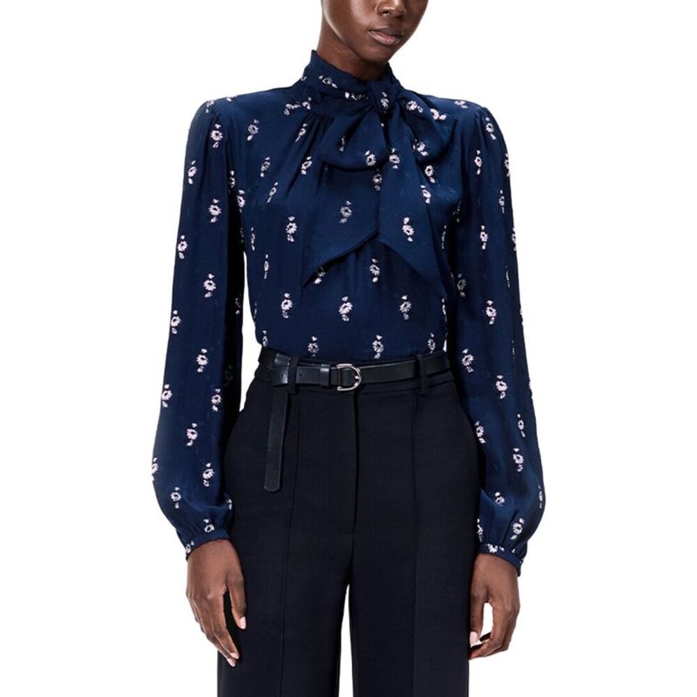 Adam Lippes Womens  Joan Silk-Blend Blouse, Blue